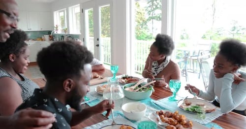 Family Meal Together in a Bright Modern Home