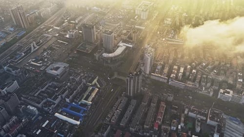 yueyang, hunan- April 24th, 2025: Aerial view of An old railway station