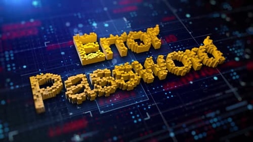 Animated Pixelated Error Password Text on Futuristic Digital Background