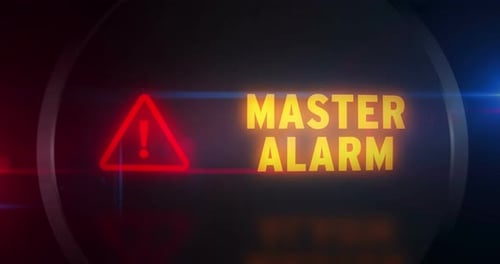 Neon Master Alarm Warning Text Reveal Animation