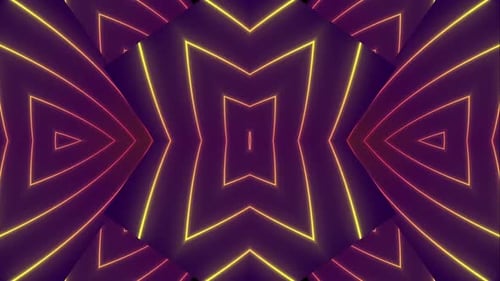 Abstract Neon Lines Geometric Kaleidoscope Background Loop