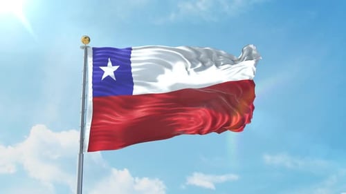 Realistic Flag Of Chile