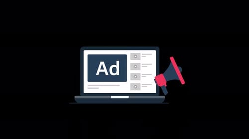 Digital Marketing and Advertising on Laptop Screen Animation
