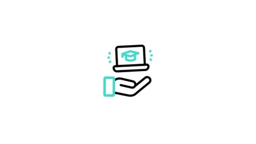 Animated Minimalist Icon for Online Education and Learning