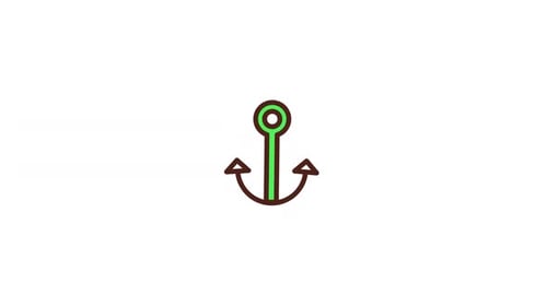 Animated Flat Design Anchor Icon