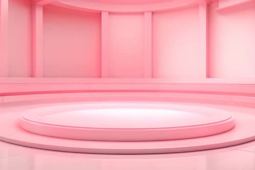 podium Futuristic showcase with platform for product displaying. Empty modern stage display