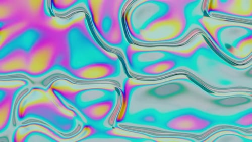 Colorful Iridescent Fluid Looped Animation with Wavy Patterns