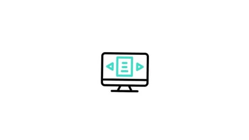 Flat Design Animated Computer Monitor and Media File Icon