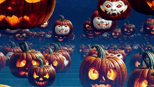 Endless Halloween A Vibrant Pumpkin Display Loop 4k