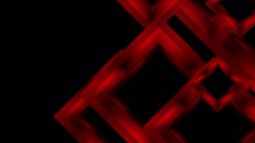 Dynamic Red Geometric Squares Abstract Looping Background