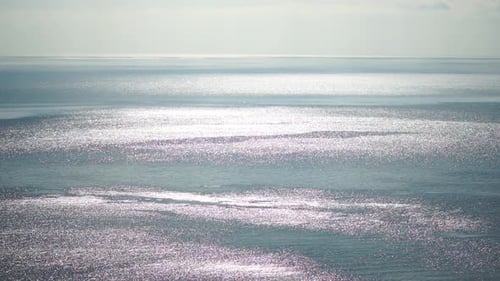 Abstract Aerial Sea Summer Ocean Sunset Nature Background Small Waves on Calm Water Surface in