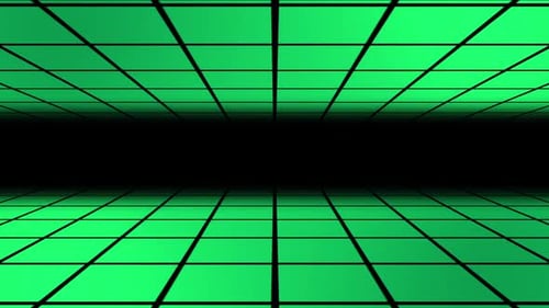 Geometric Green Grid Digital Tunnel Animation