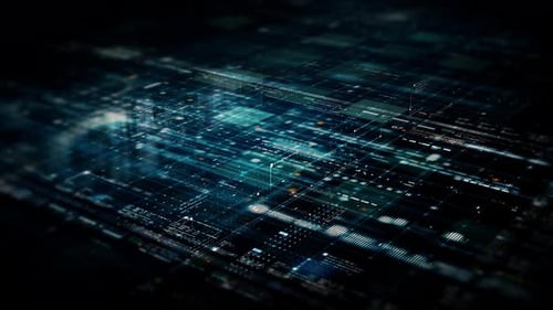 Futuristic Data Matrix Simulation HUD Screen 19