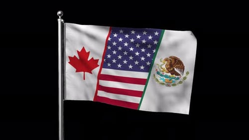 North American Trade Agreement Flag Waving
