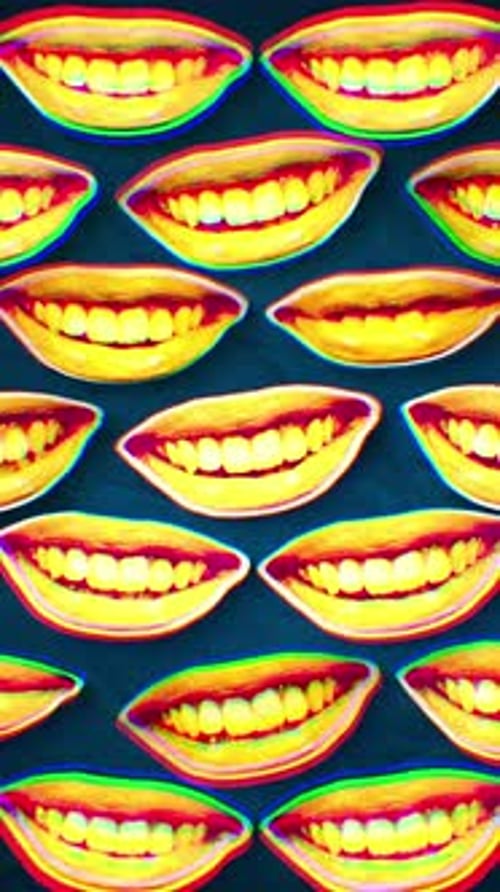 Vibrant Smiling Mouths Portrait Background