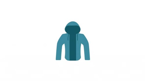 Animated Flat Design Hoodie Icon Reveal