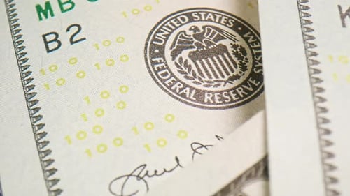 Macro Shot of United States Hundred Dollar Bills