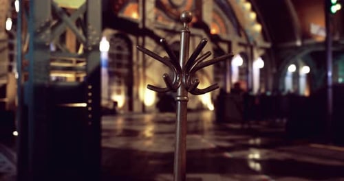 Coatrack in a Historic Building with Architecture and Design Features