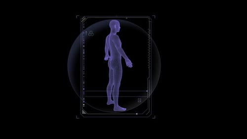 HUD Element Animation of Human Body Scanning