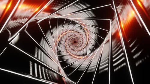 Silver And Orange Glowing Spiral Background Vj Loop In HD