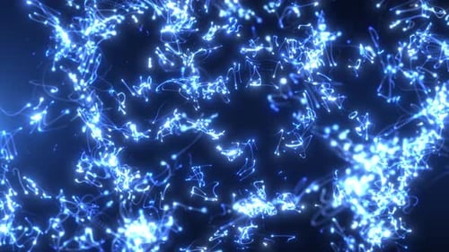 Abstract Blue Swirling Glowing Particle Energy Background Loop