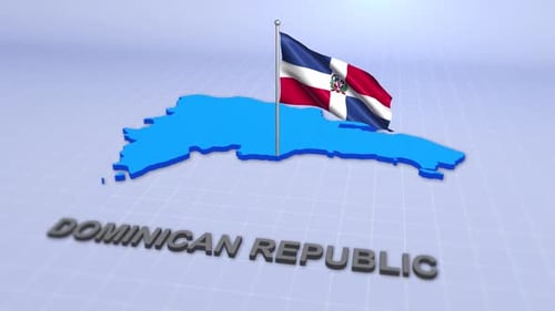 Dominican Republic Map With Flag