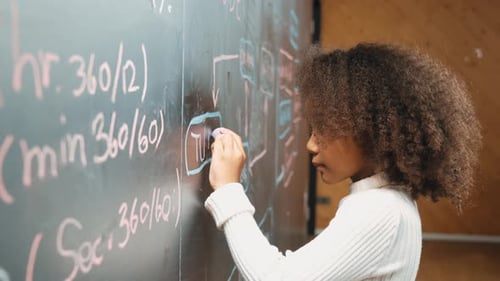 Seitenansicht eines jungen afrikanischen Mädchens, das eine technische Aufforderung oder einen Code schreibt. Gelehrsamkeit
.