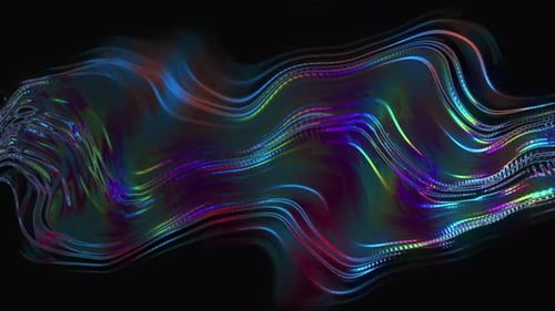 Vibrant Neon Fluid Waves Abstract Looping Background