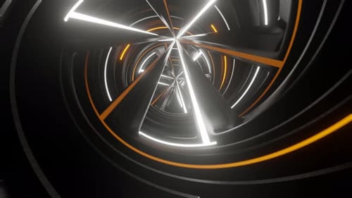 Orange And White Neon Spiral Ventilation Background Vj Loop In 4K