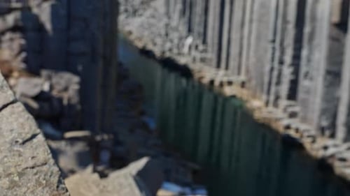 River And Basalt Columns Of Studlagil Canyon