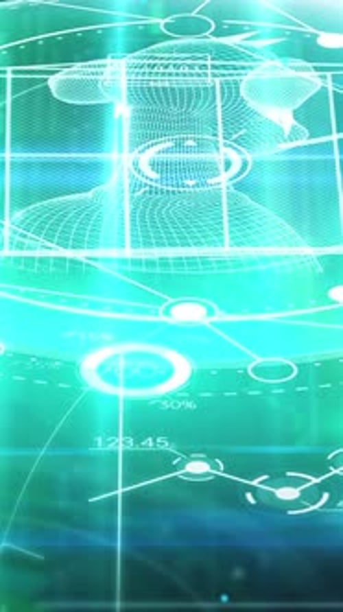 Abstract Digital Space with Data on NFT Theme