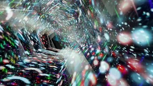 Renderización digital de fondo abstracto de túnel con purpurina