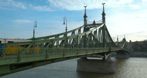 Freedom Bridge with Railway Over River