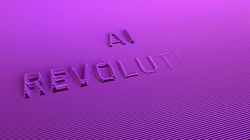 AI Revolution in a Seamless Purple Loop