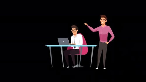 Office Workers Talking Among Themselves About The Project 4K Alpha Channel