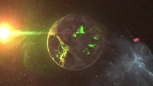 Dead Alien planet in deep space