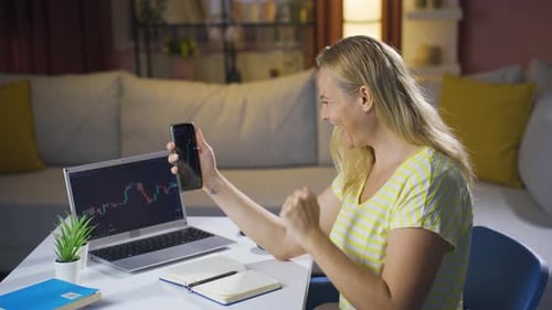 Woman Video Call Discussing Charts from Home