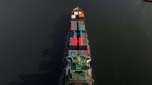Container Ship Stern Entering Halifax Bay Trade Wars And International Shipping