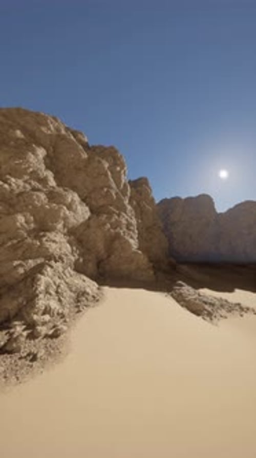 Sun Shining Brightly on Rocky Terrain
