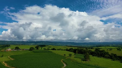 Countryside scenery aerial view. Rural landscape.