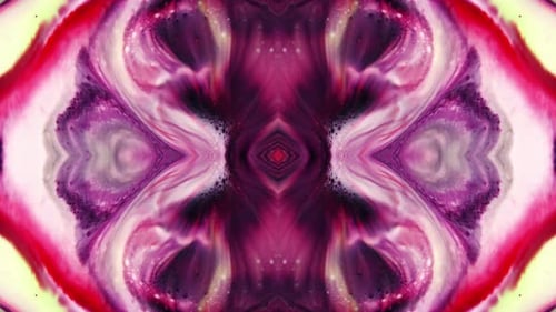 Vibrant Fluid Ink Kaleidoscope Abstract Art Motion Background