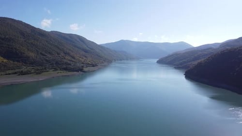 Zhinvali water reservoir is an artificial lake located on the Aragvi river