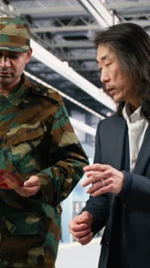 Vertical Video Using Microelectronics National Security Concept and Soldier