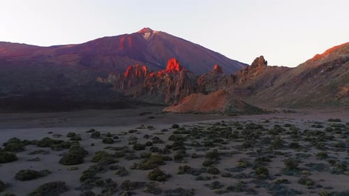 Day to Night Aerial View of Volcano Teide