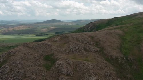 Aerial View of Hills and Green Landscape