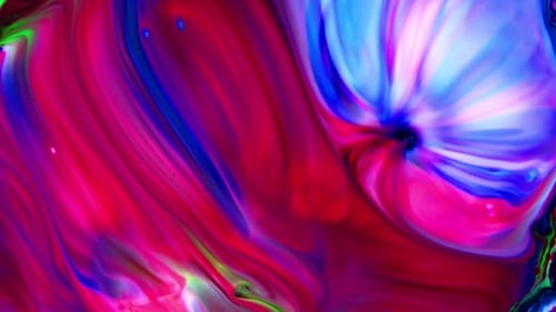 Abstract Colorful Ink Swirling and Blending Together