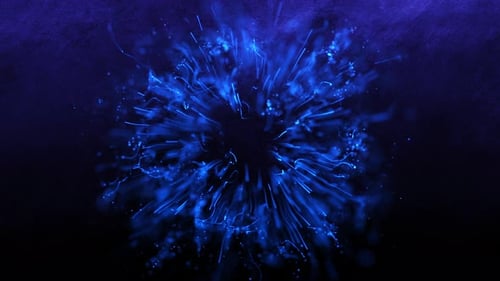 Abstract Blue Energy Particle Burst Intro Opener