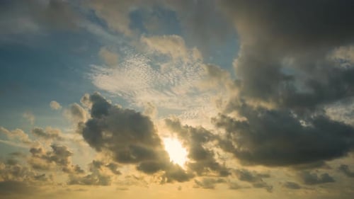 Dramatic Clouds Drifting During Golden Hour Time-lapse