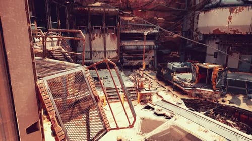 An Aged Building Covered in Rust Showcasing the Beauty of Decay