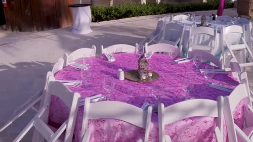 Tables Set For a Formal Celebration or Wedding